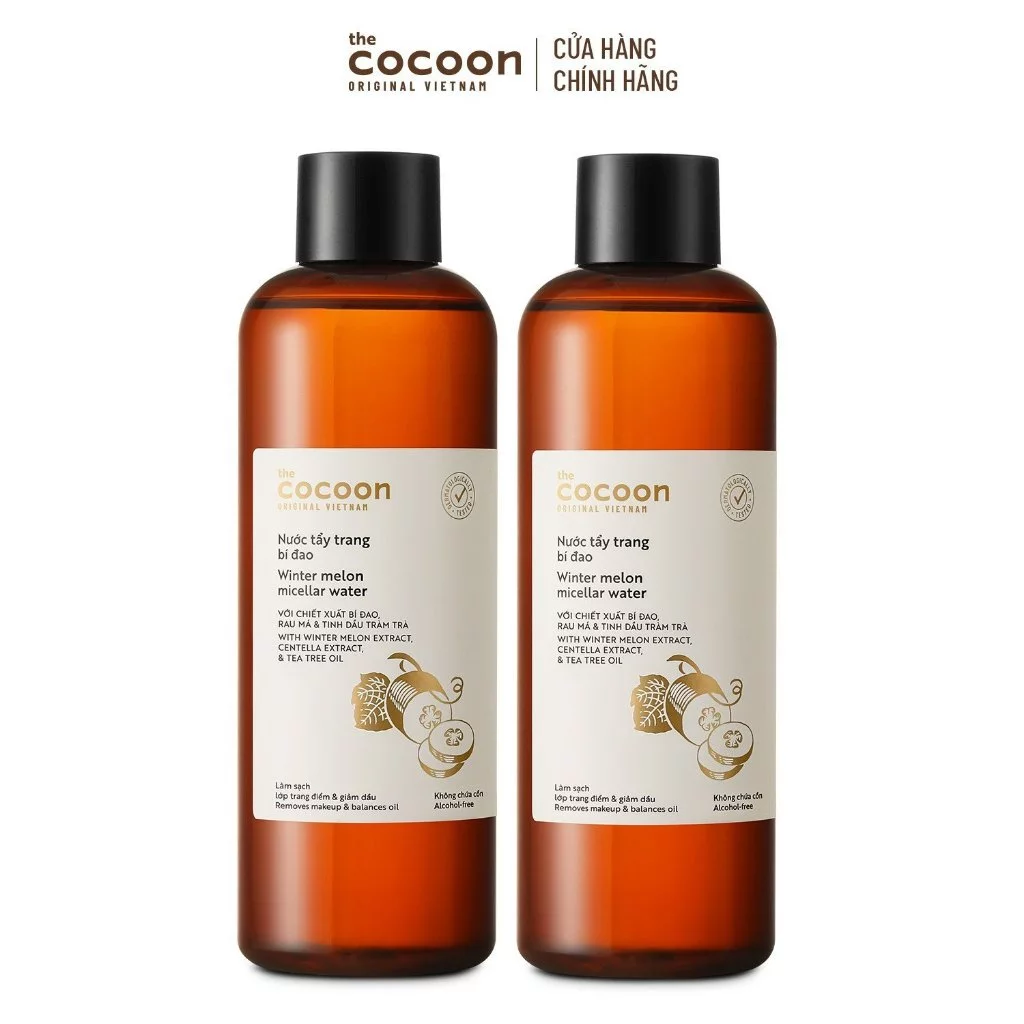 Combo 2 Nước tẩy trang bí đao Cocoon tẩy sạch makeup & giảm dầu 500ml